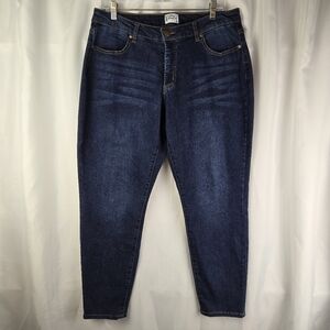 Measure & Made Curvy Ankle Blue Denim Jeans Womens Plus Size 16